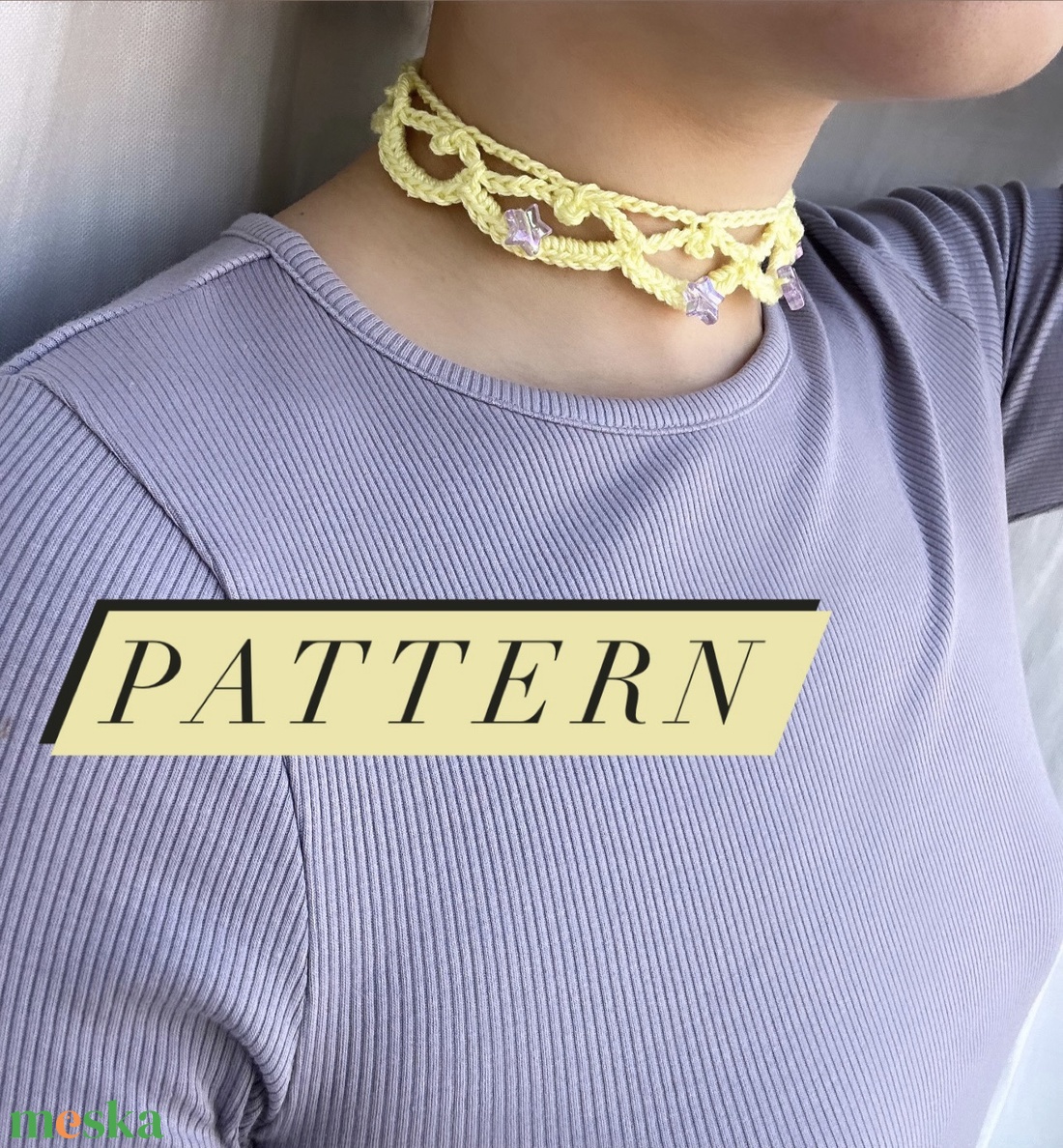 I'm just a girl horgolt choker minta (PDF fájl) - diy (csináld magad) - szabásminta, útmutató - Meska.hu