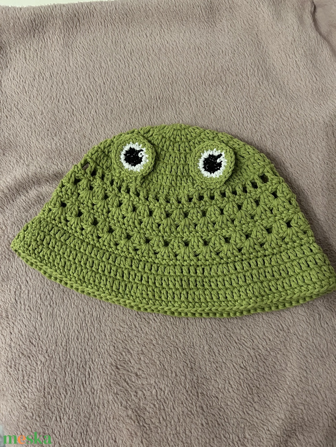 Zöld béka bucket hat kalap - 100% pamut - ruha & divat - sál, sapka, kendő - kalap - Meska.hu