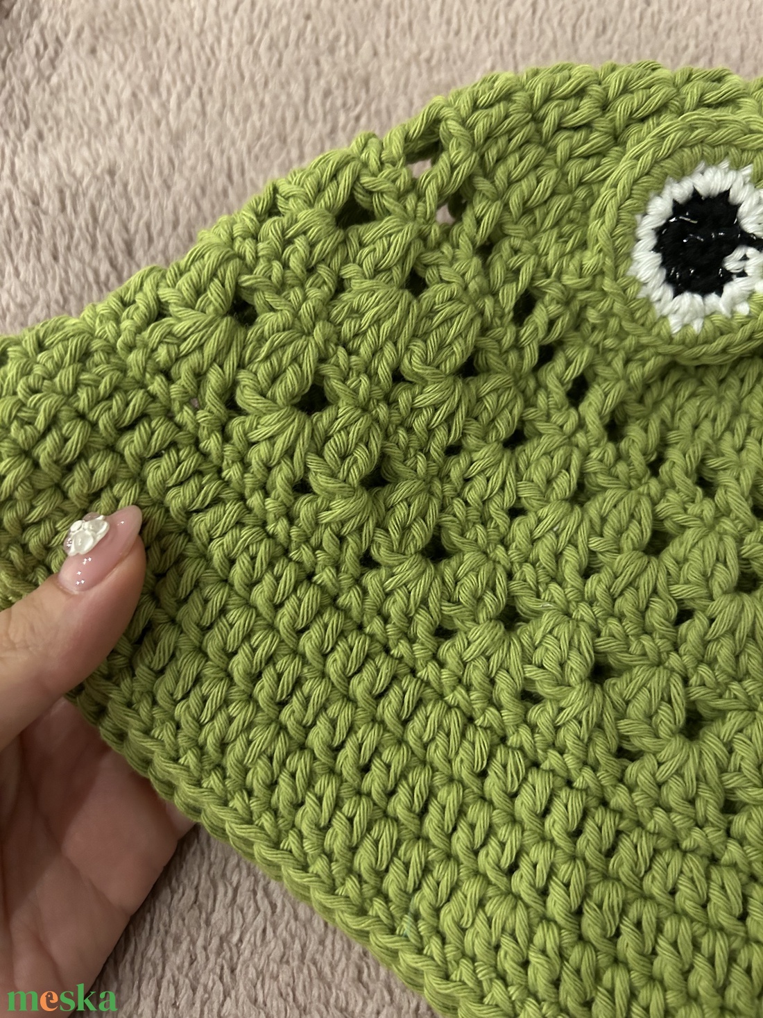 Zöld béka bucket hat kalap - 100% pamut - ruha & divat - sál, sapka, kendő - kalap - Meska.hu