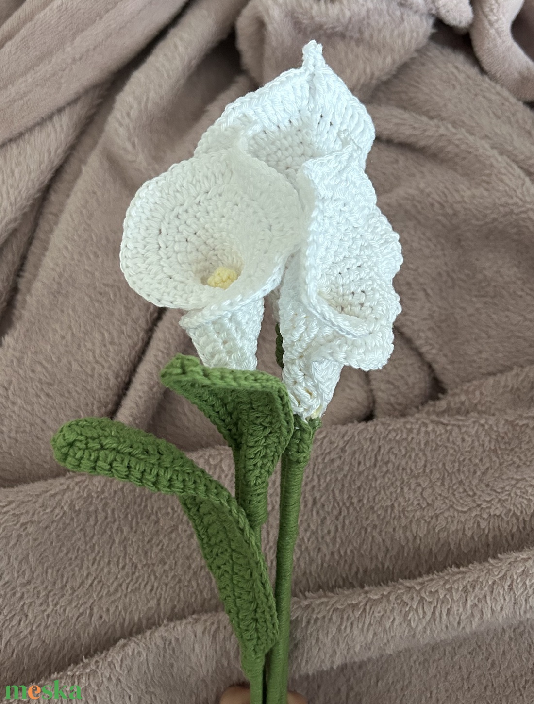 Élethű Horgolt Kála - Egyedi Kézműves Örök Virág (Szálanként Rendelhető) - otthon & életmód - virágdekoráció - virágok - szálas virág - Meska.hu