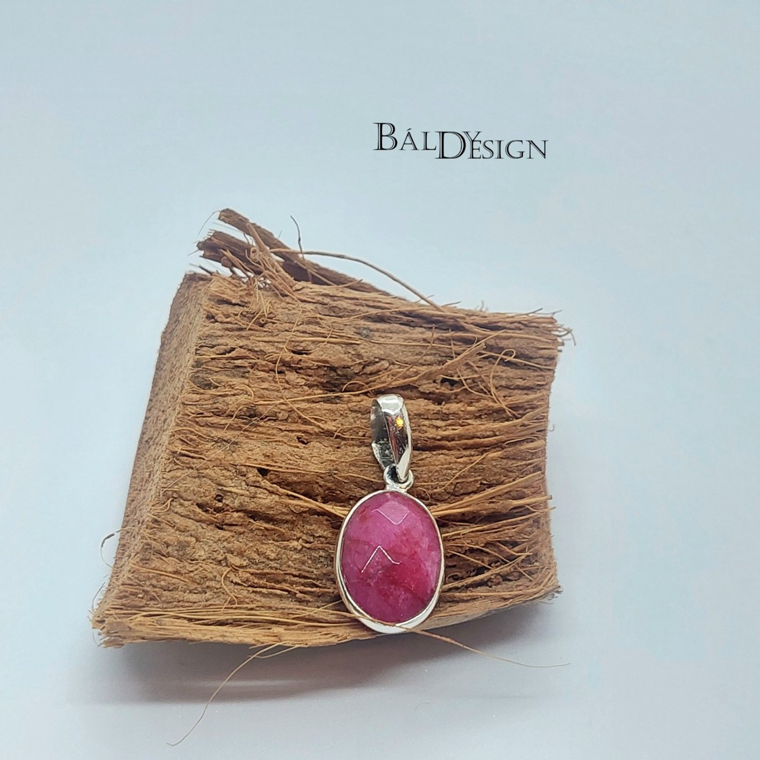 Ezüst rubin medál - ékszer - nyaklánc - medál - Meska.hu