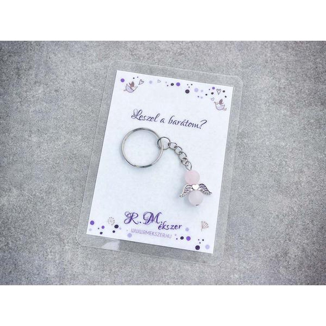Leszel a barátom kulcstartó rózsakvarccal - táska & tok - kulcstartó & táskadísz - kulcstartó - Meska.hu