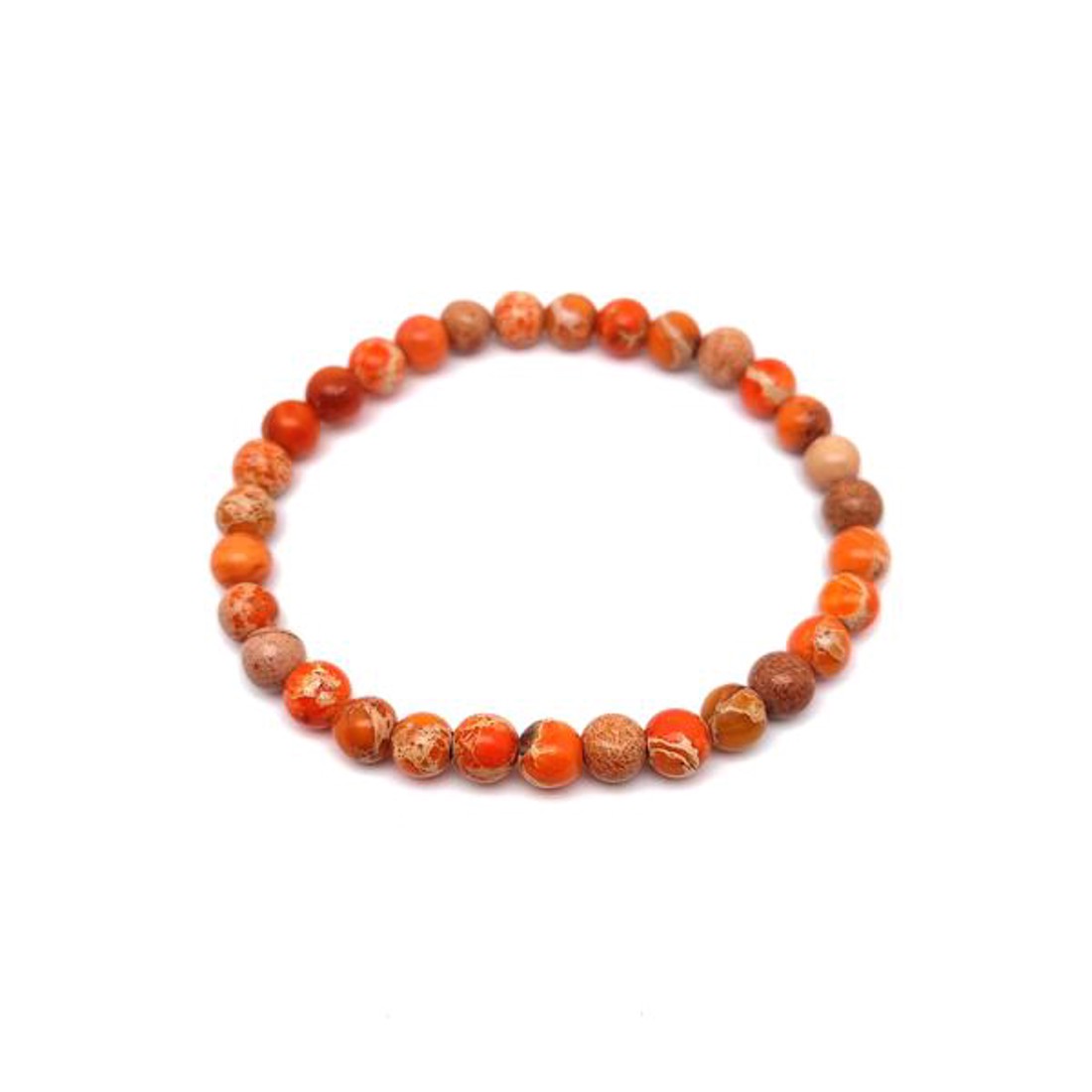 Regalit szinezett narancs golyó karkötő 6mm - ékszer - karkötő - ásványkarkötő - Meska.hu