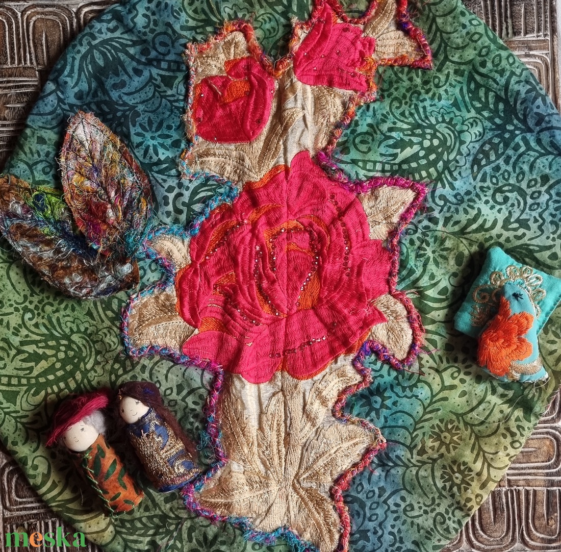 Szívünkben a rózsa- játékmező illatos búzazsák készlethez gyerekeknek - játék & sport - készségfejlesztő és logikai játék - montessori szivárvány, waldorf játékok - Meska.hu