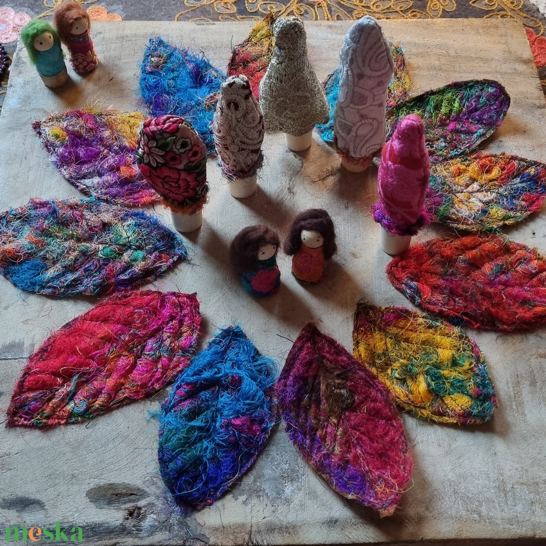 Csak mi  négyen, az erdőben- az ősz szineivel - játék & sport - készségfejlesztő és logikai játék - montessori szivárvány, waldorf játékok - Meska.hu