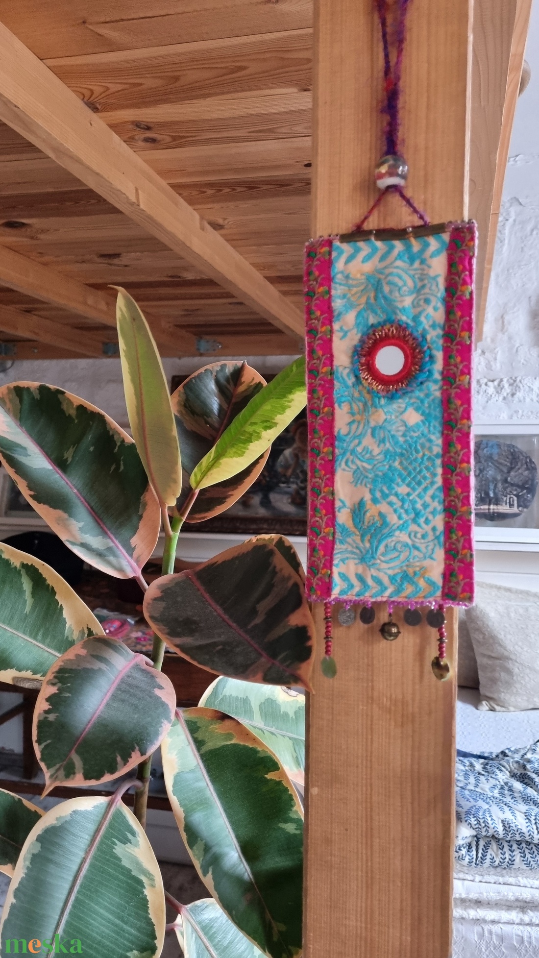 Várlak haza-ajtódísz kis tükörrel - otthon & életmód - ház & kert - isten hozott tábla - Meska.hu