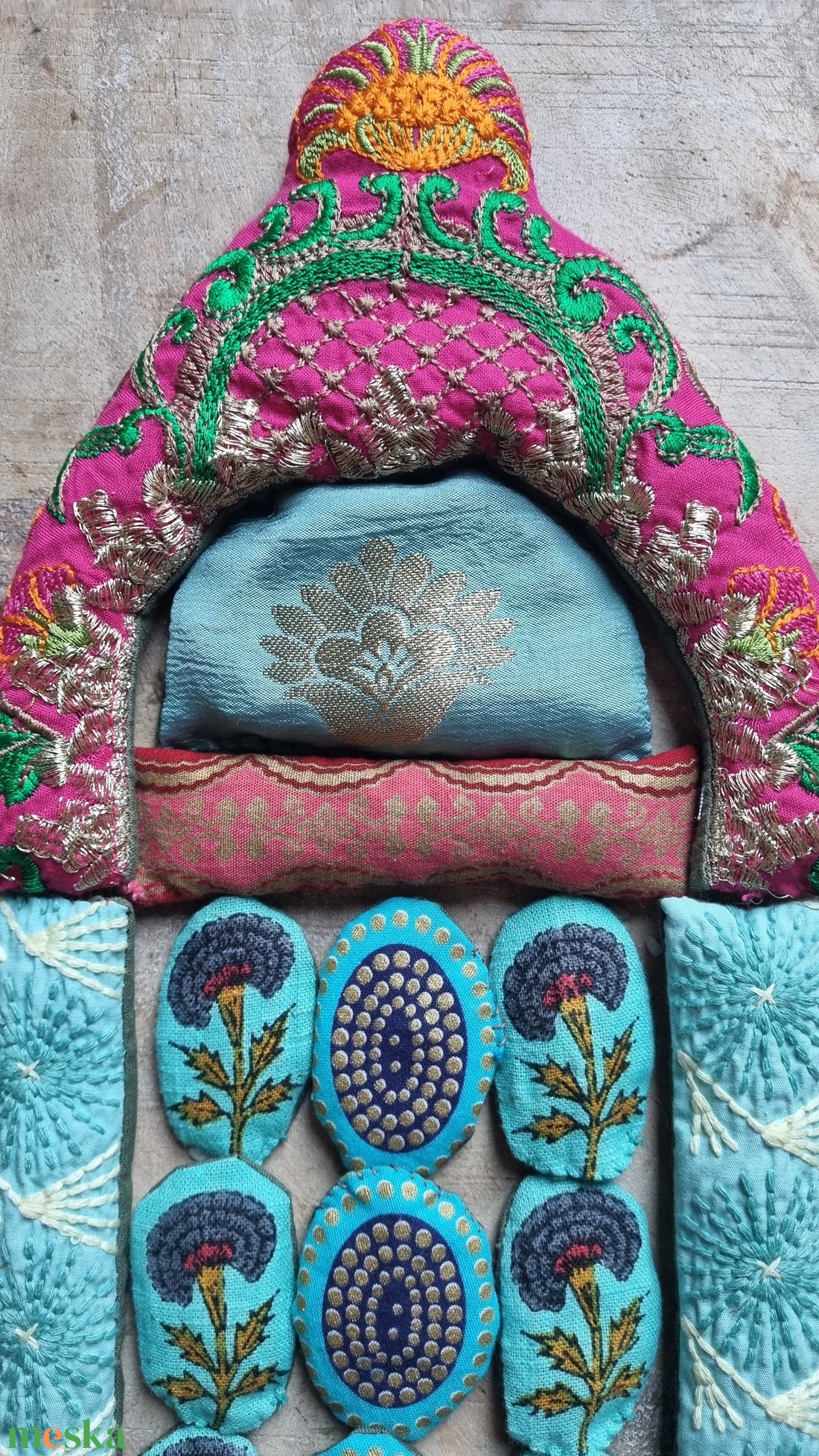 Türkiz birodalom -textilkirakó gyerekeknek( 22db+2db baba) - baba - mama - baba játékok - waldorf játékok - Meska.hu