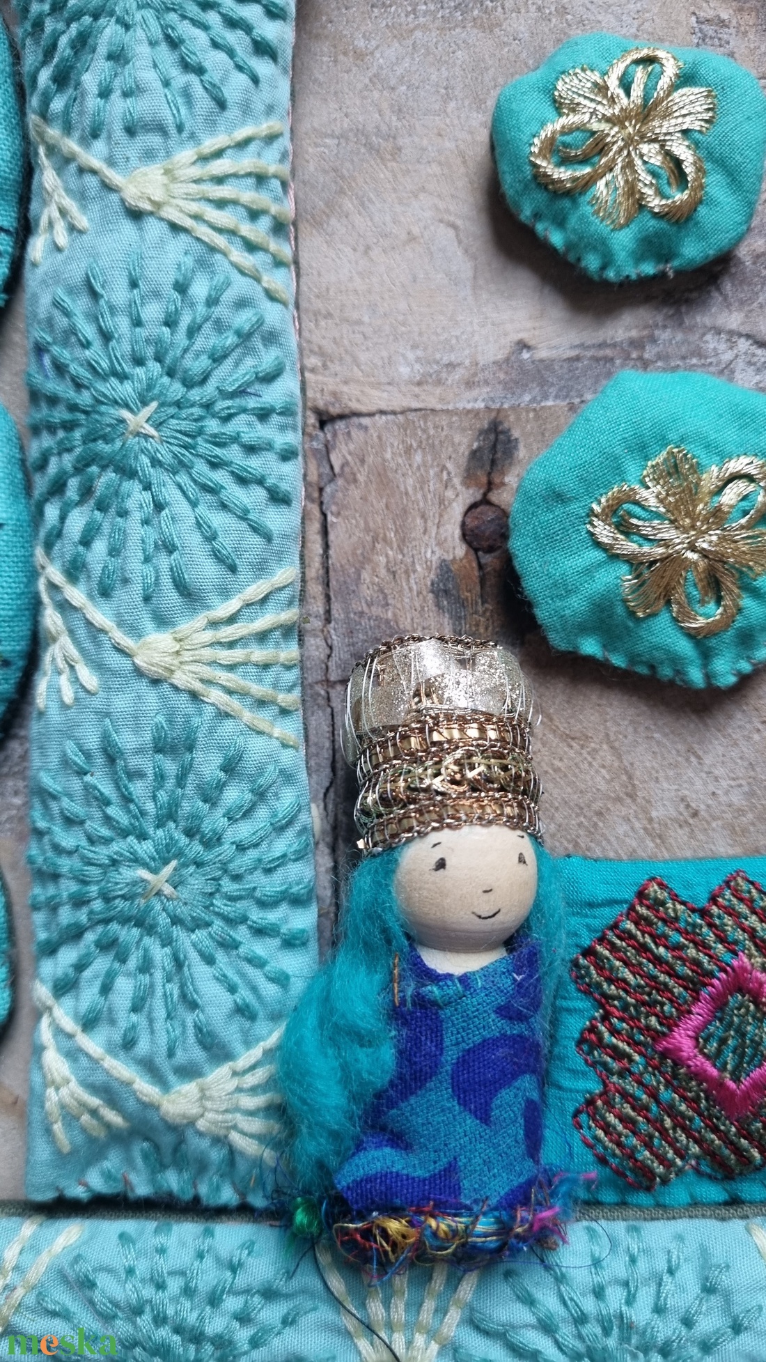 Türkiz birodalom -textilkirakó gyerekeknek( 22db+2db baba) - baba - mama - baba játékok - waldorf játékok - Meska.hu