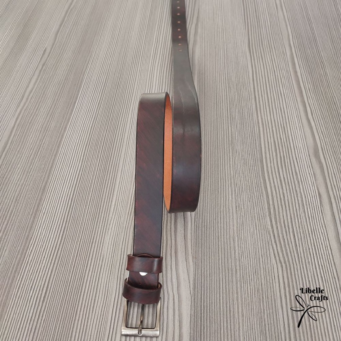 Sötétbarna csíkozott mintájú öv - ruha & divat - öv & övcsat - öv - Meska.hu