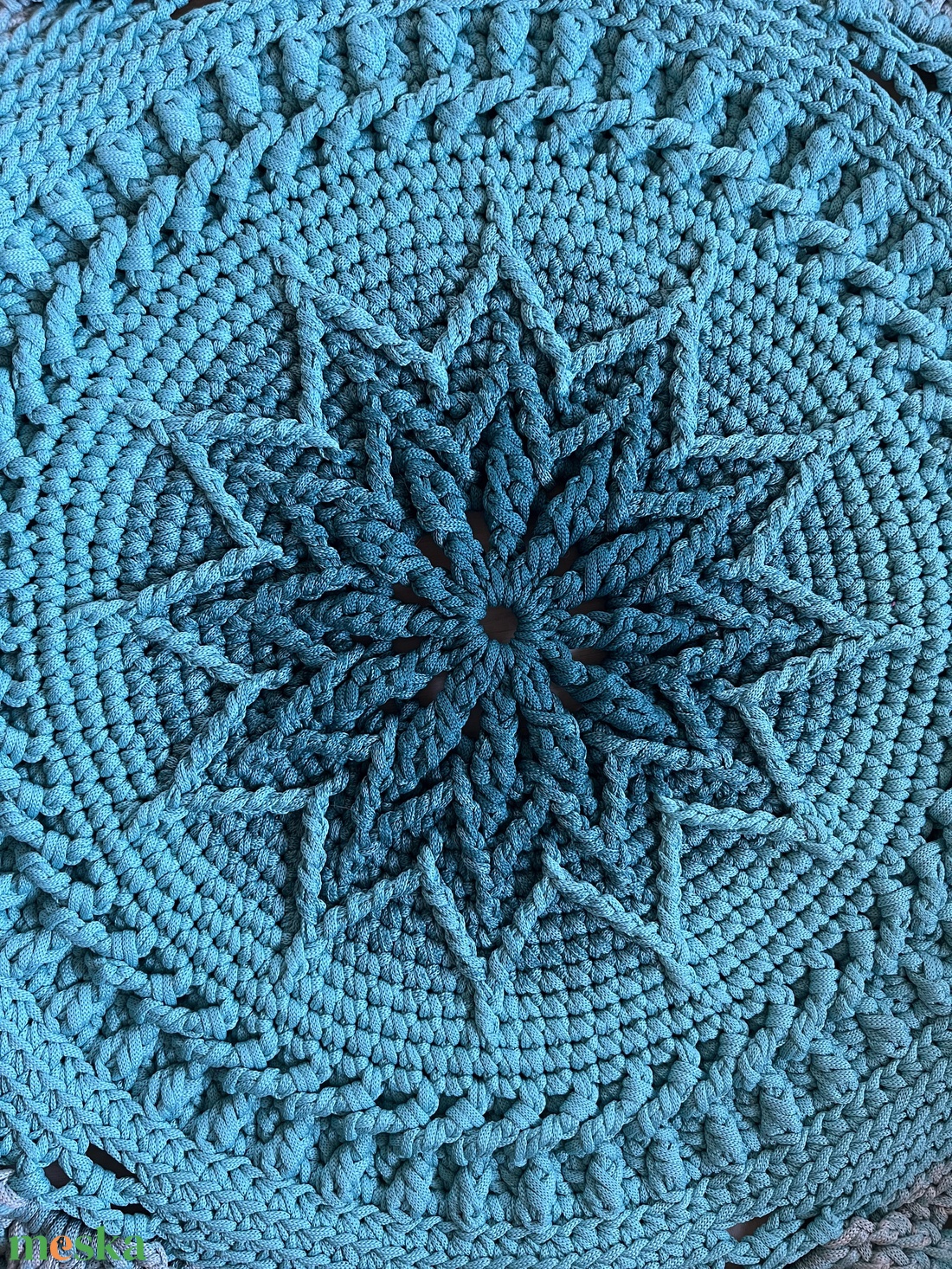 Kék színátmenetes horgolt szőnyeg - otthon & életmód - lakástextil - szőnyeg - horgolt szőnyeg - Meska.hu