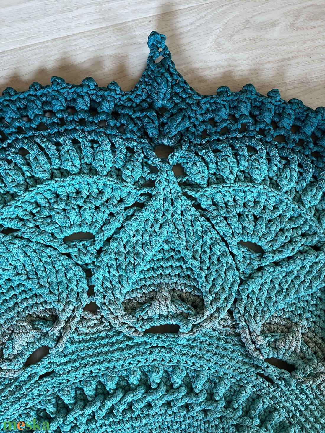 Kék színátmenetes horgolt szőnyeg - otthon & életmód - lakástextil - szőnyeg - horgolt szőnyeg - Meska.hu