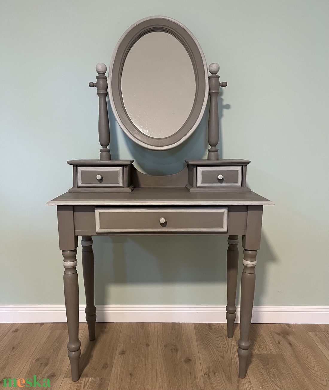 Vintage, tömör fenyő fésülködő asztal - otthon & életmód - bútor - asztal - Meska.hu