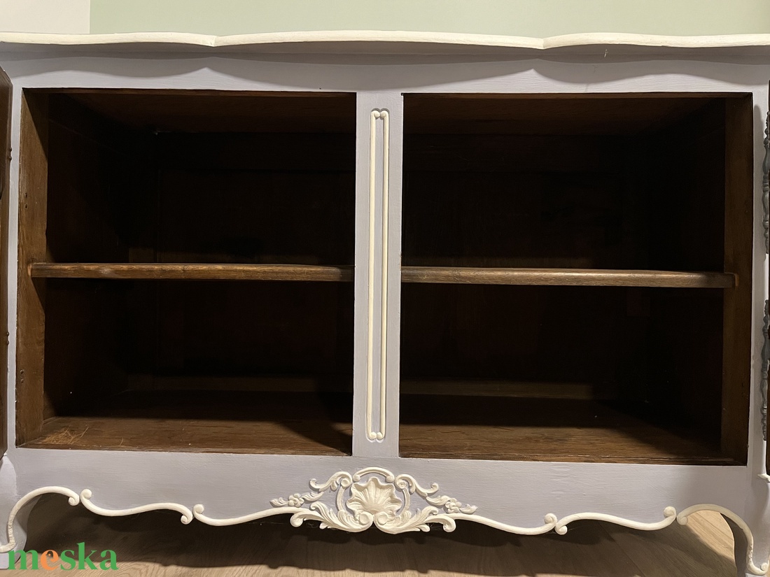 Neobarokk kék-fehér festett tömör fa komód - otthon & életmód - bútor - komód - Meska.hu