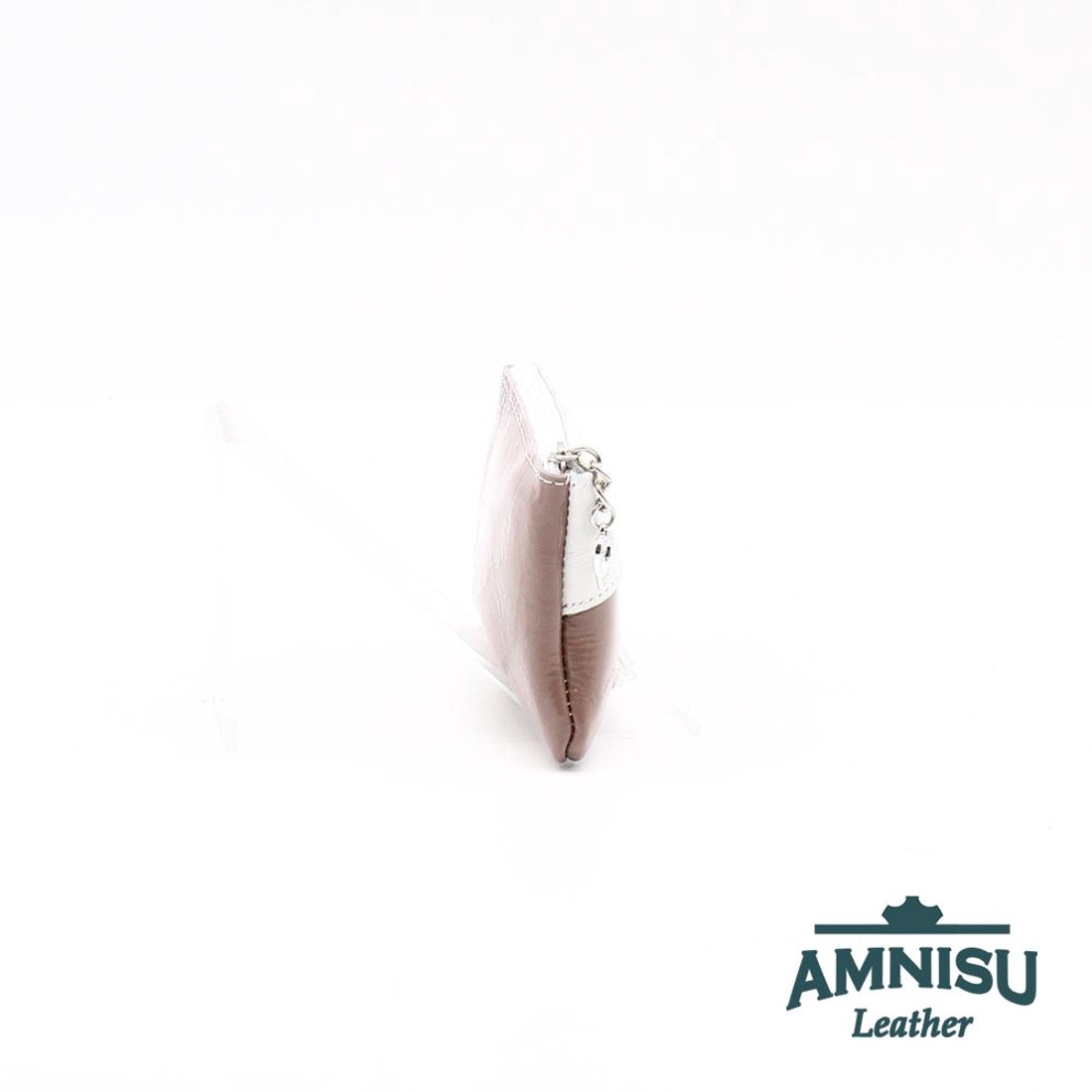 Cappuccino lakk - fehér ívelt egy cipzáras kulcstartó C9007 - táska & tok - kulcstartó & táskadísz - kulcstartó - Meska.hu