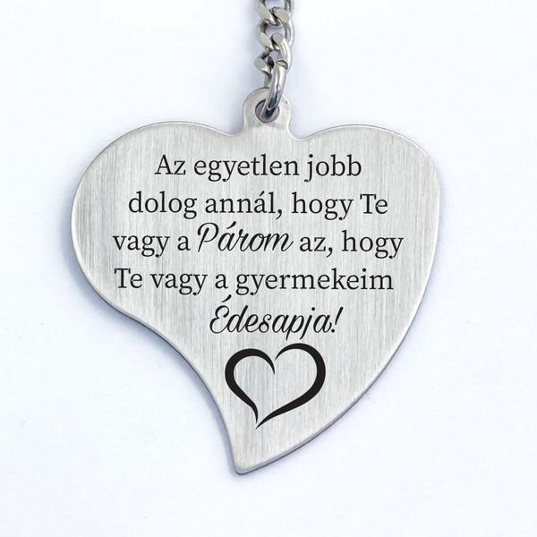 Páromnak Gyermekeim Édesapjának Gravírozott Szív Kulcstartó - táska & tok - kulcstartó & táskadísz - kulcstartó - Meska.hu