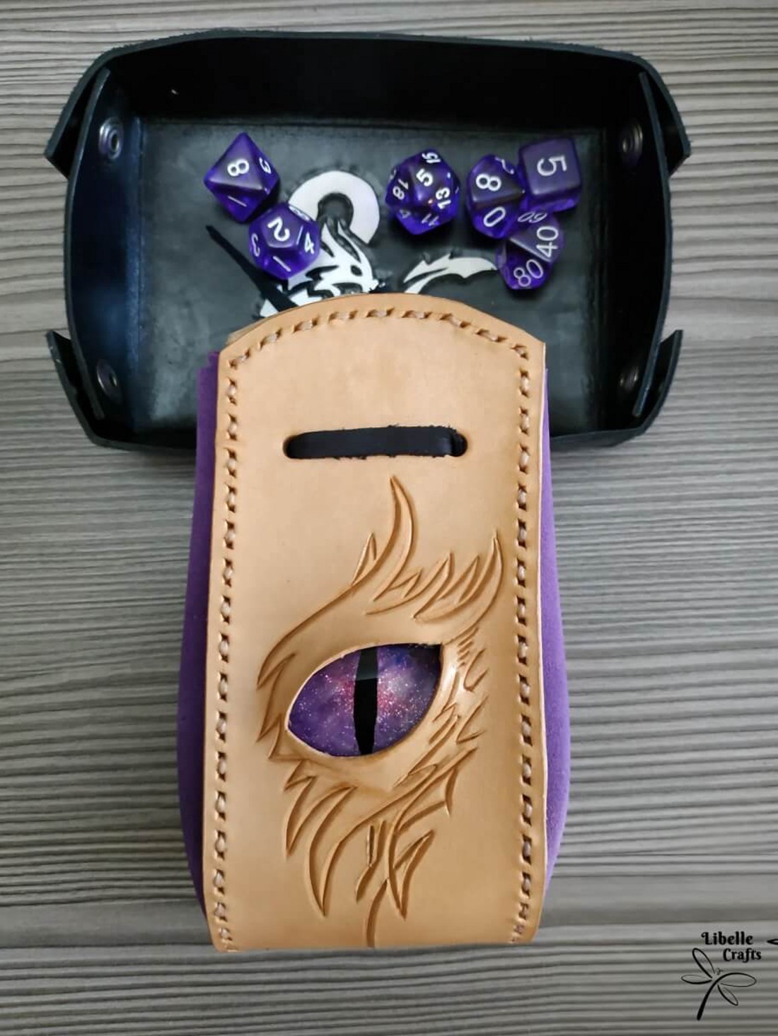Sárkányszemes kockatartó szütyő - LILA szemmel - játék & sport - táblajáték és kártyajáték - társasjátékok - dobókocka - Meska.hu