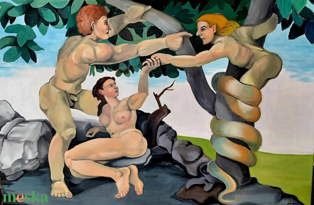 Olajfestmény, Sixtusi-kápolna másolat. Michelangelo másolat. Olajfestmény 80 x120 cm festővászonra. - művészet - festmény - olajfestmény - Meska.hu Olajfestmény, Sixtusi-kápolna másolat. Michelangelo másolat. Olajfestmény 80 x120 cm festővászonra. - művészet - festmény - olajfestmény - Meska.hu
