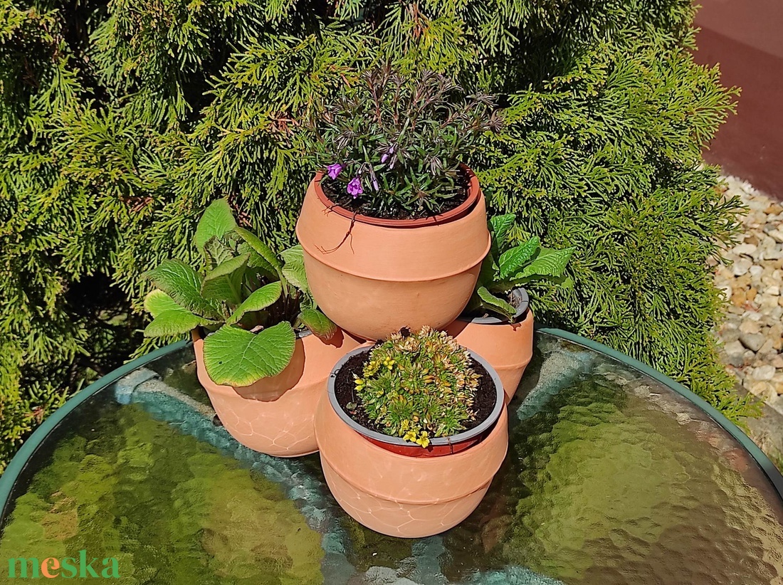 Emeletes virágcserép - otthon & életmód - ház & kert - virágláda, balkonláda - Meska.hu