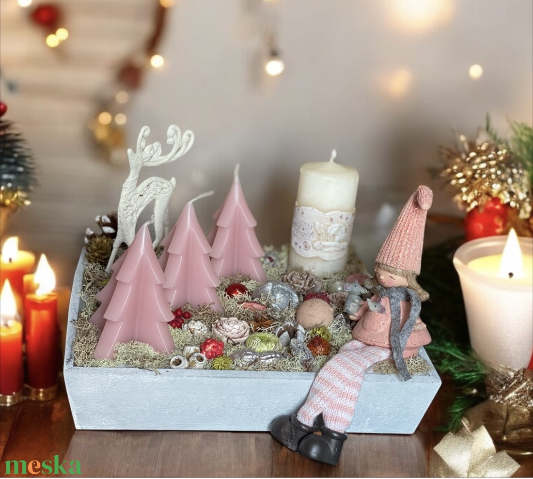 Karácsonyi asztaldísz - karácsony - adventi díszek - adventi asztaldísz - Meska.hu