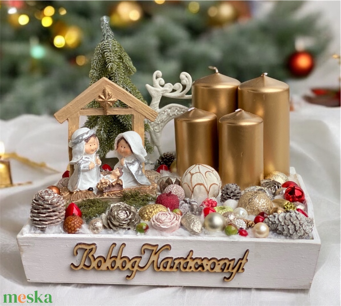 Adventi asztaldísz - karácsony - adventi díszek - adventi asztaldísz - Meska.hu