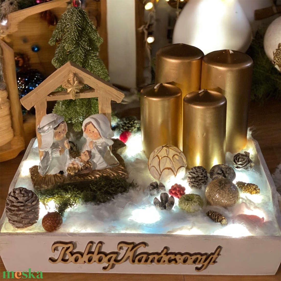 Adventi asztaldísz - karácsony - adventi díszek - adventi asztaldísz - Meska.hu