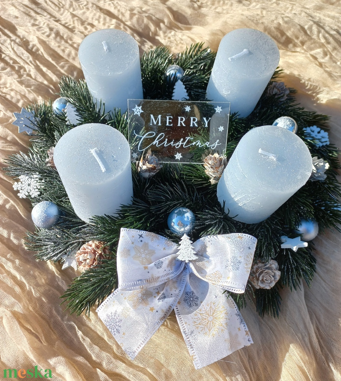Jégkék adventi - karácsony - adventi díszek - adventi koszorú - Meska.hu Jégkék adventi - karácsony - adventi díszek - adventi koszorú - Meska.hu