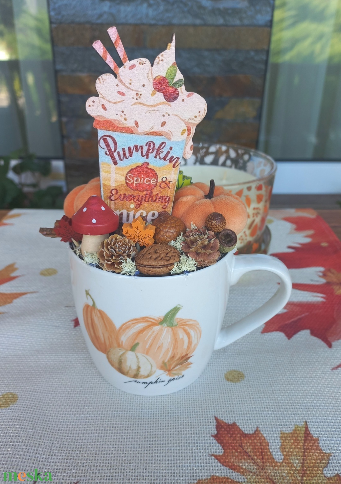 Pumpkin spice tökös asztali dísz - esküvő - dekoráció - asztaldísz - Meska.hu Pumpkin spice tökös asztali dísz - esküvő - dekoráció - asztaldísz - Meska.hu