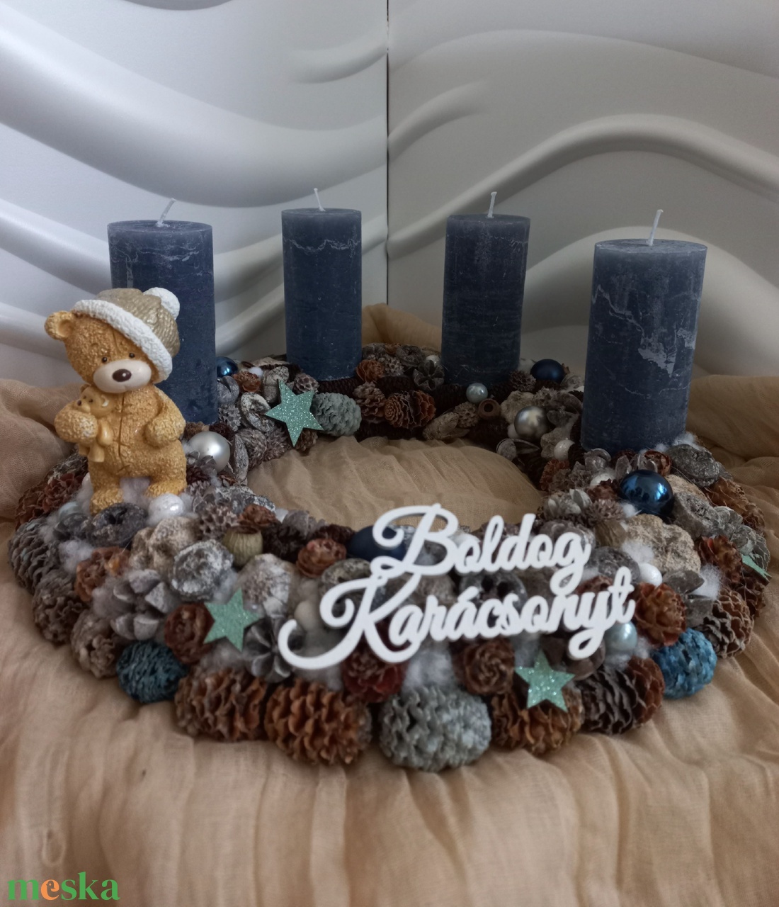 Macis adventi  - karácsony - adventi díszek - adventi koszorú - Meska.hu