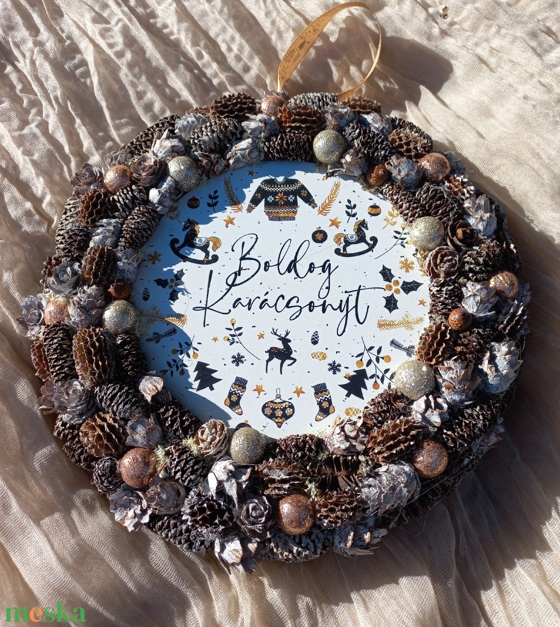 Boldog Karácsonyt! ajtókopogtató - karácsony - adventi díszek - adventi ajtódísz - Meska.hu