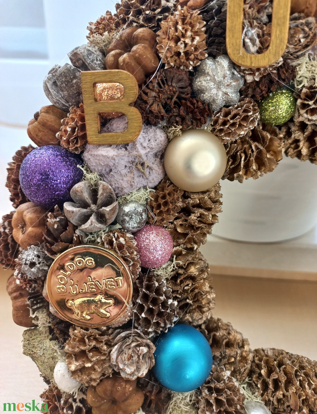 Boldog Új Évet kopogtató  - otthon & életmód - dekoráció - ajtó- és ablak dekoráció - ajtódísz & kopogtató - Meska.hu