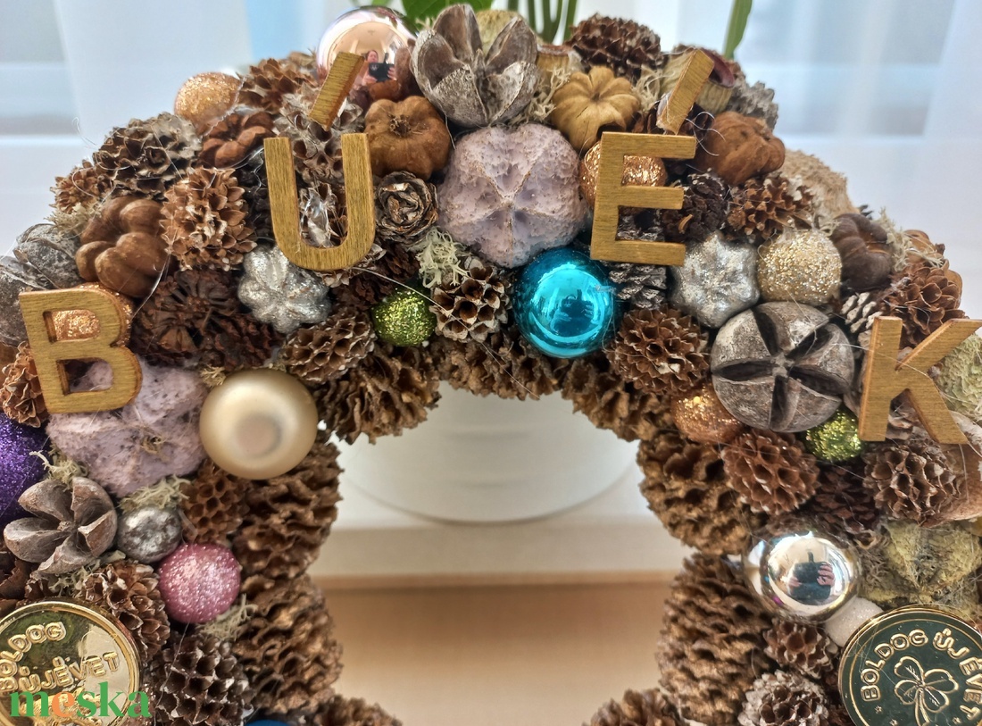 Boldog Új Évet kopogtató  - otthon & életmód - dekoráció - ajtó- és ablak dekoráció - ajtódísz & kopogtató - Meska.hu