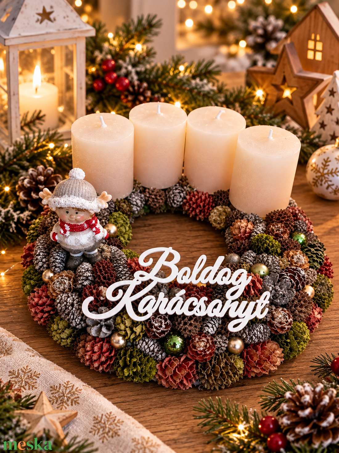 Négy gyertya -ezernyi meghitt pillanat - otthon & életmód - dekoráció - ajtó- és ablak dekoráció - ajtódísz & kopogtató - Meska.hu