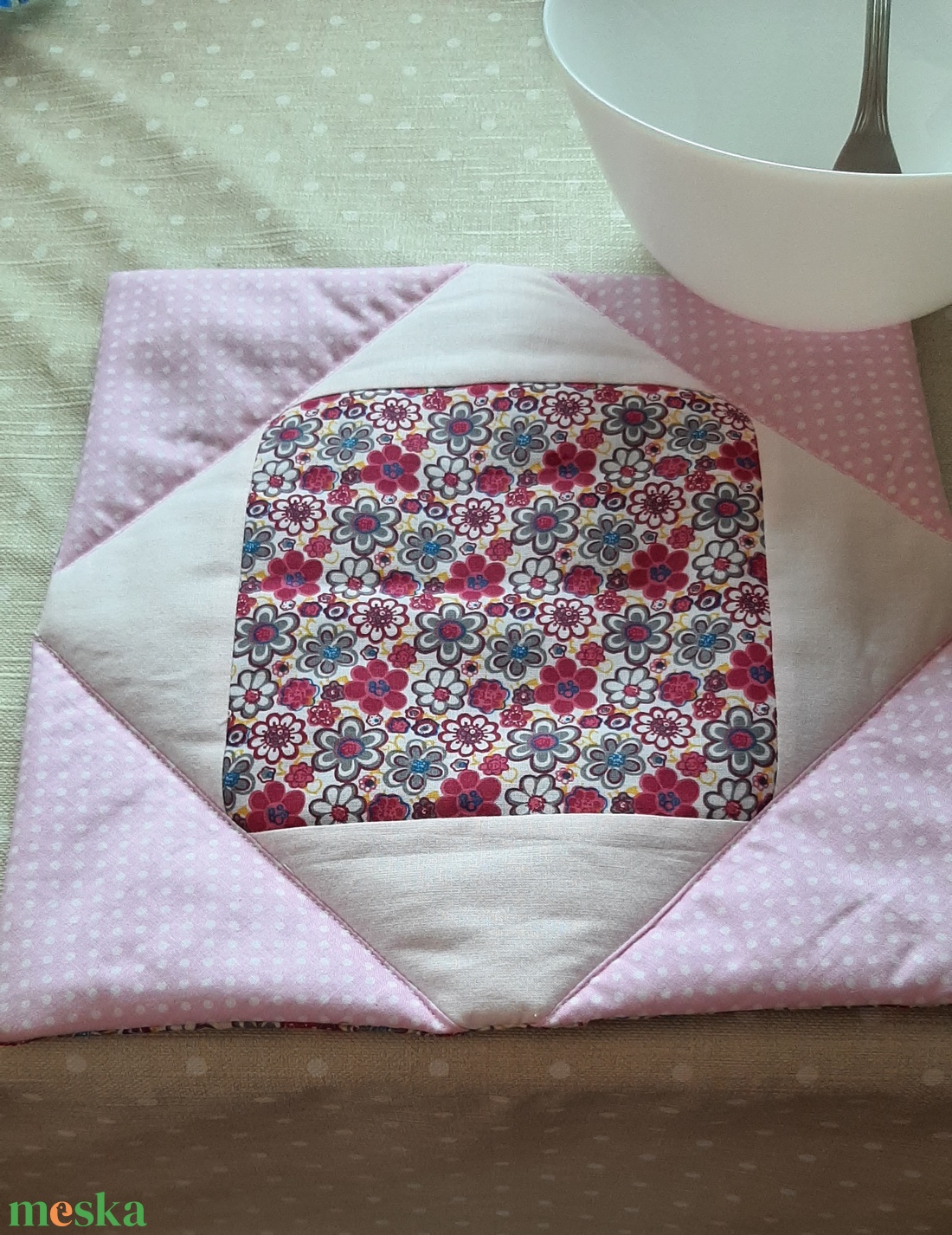 Patchwork textil edényalátét - otthon & életmód - konyhafelszerelés, tálalás - sütés, főzés - edényalátét - Meska.hu