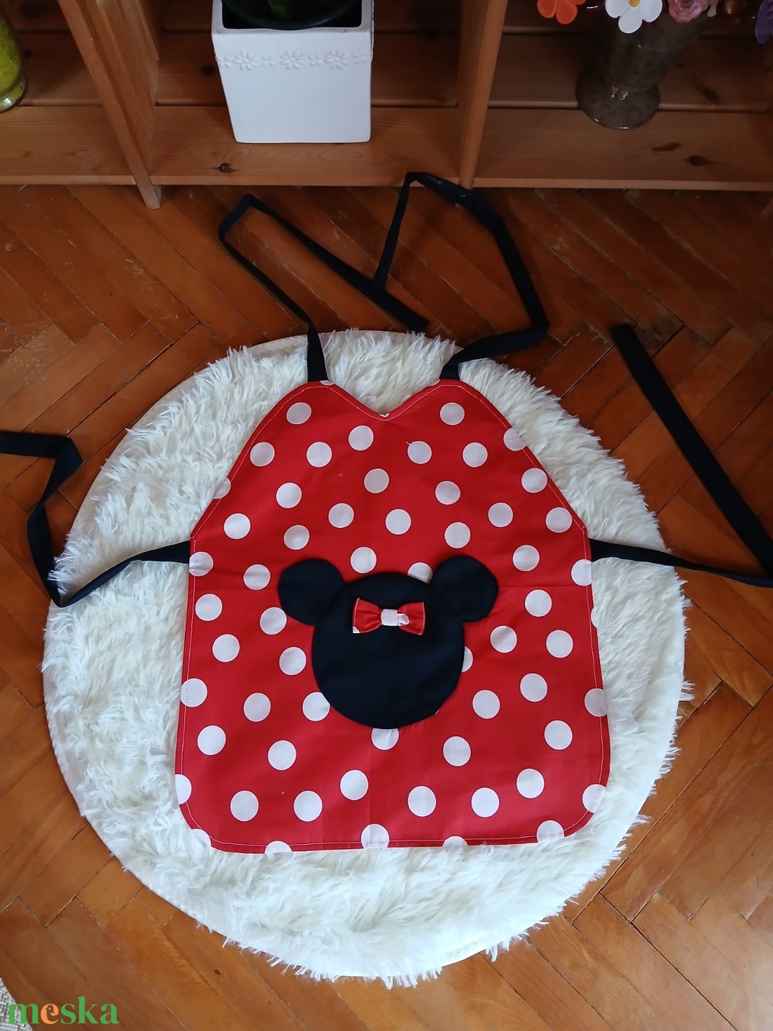 Pöttyös Minnie egér témájú gyermek konyhai kötény - otthon & életmód - konyhafelszerelés, tálalás - konyhai textil - kötény - Meska.hu