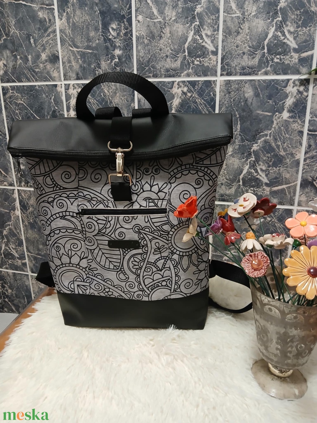 Roll top hátizsák - táska & tok - hátizsák - roll top hátizsák - Meska.hu