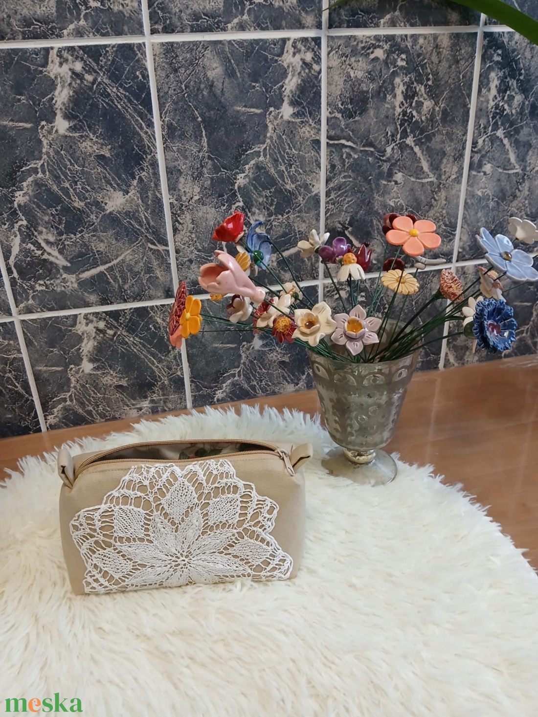 Antik csipkével díszített neszeszer - táska & tok - neszesszer - Meska.hu