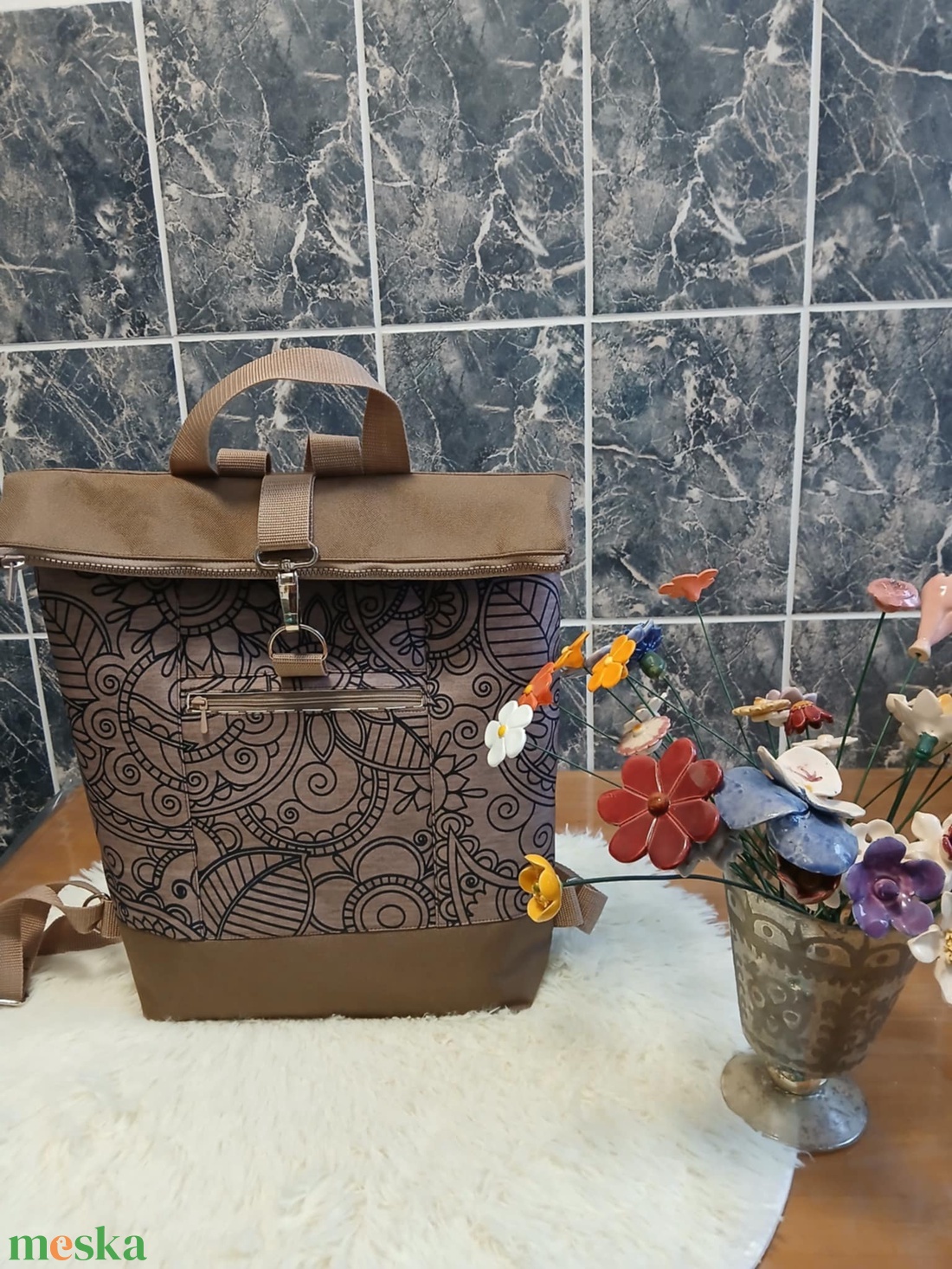 Roll top hátizsák - táska & tok - hátizsák - roll top hátizsák - Meska.hu