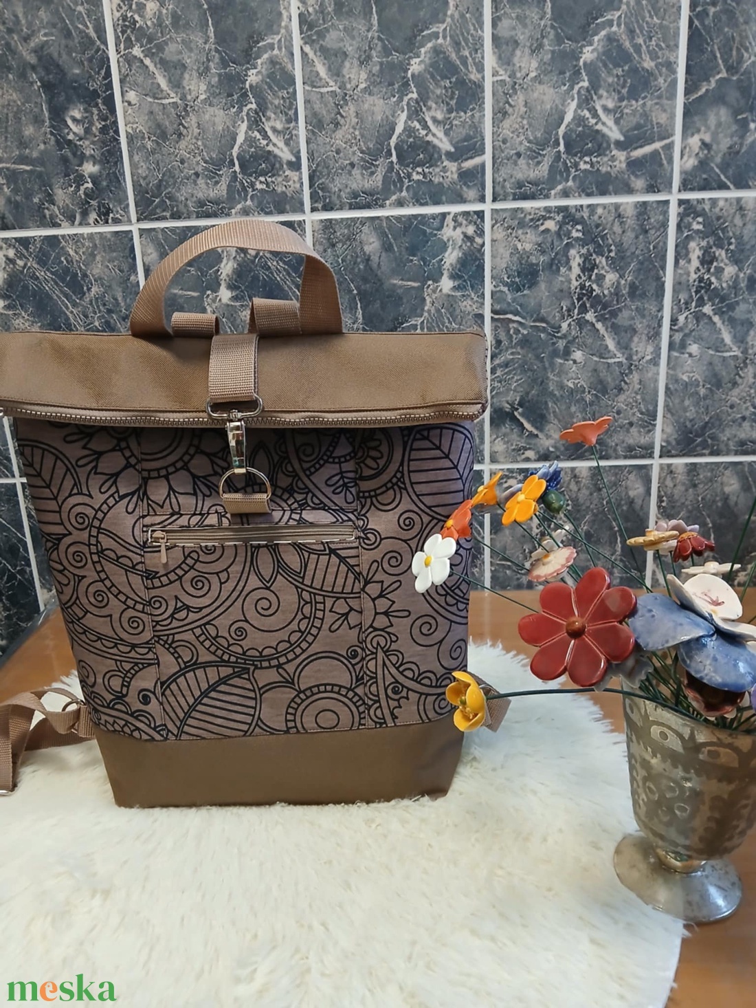 Roll top hátizsák - táska & tok - hátizsák - roll top hátizsák - Meska.hu