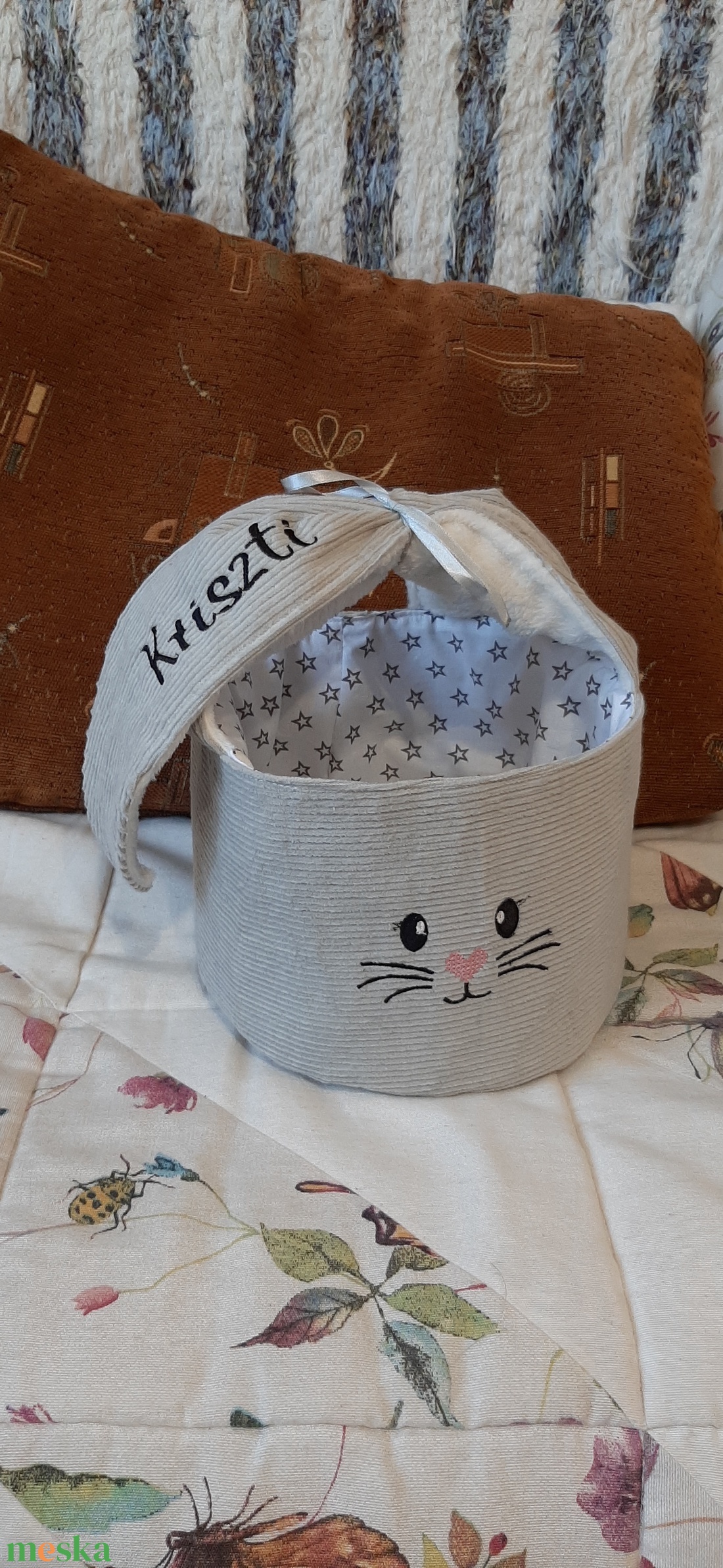 Húsvéti tojásgyüjtő kiskosár - ünnepi díszek, dekorációk - húsvéti díszek és dekorációk - húsvéti kosár - Meska.hu