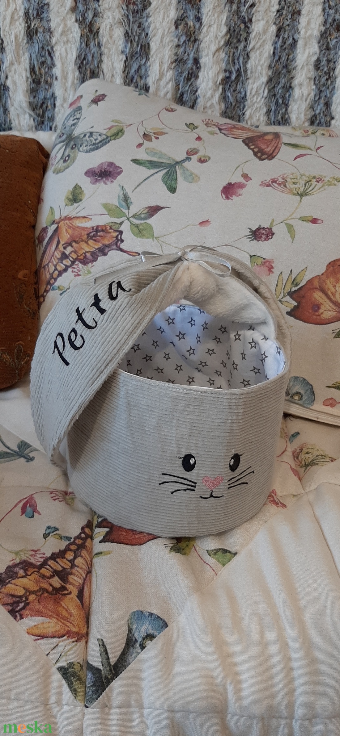 Húsvéti tojásgyüjtő kiskosár - ünnepi díszek, dekorációk - húsvéti díszek és dekorációk - húsvéti kosár - Meska.hu