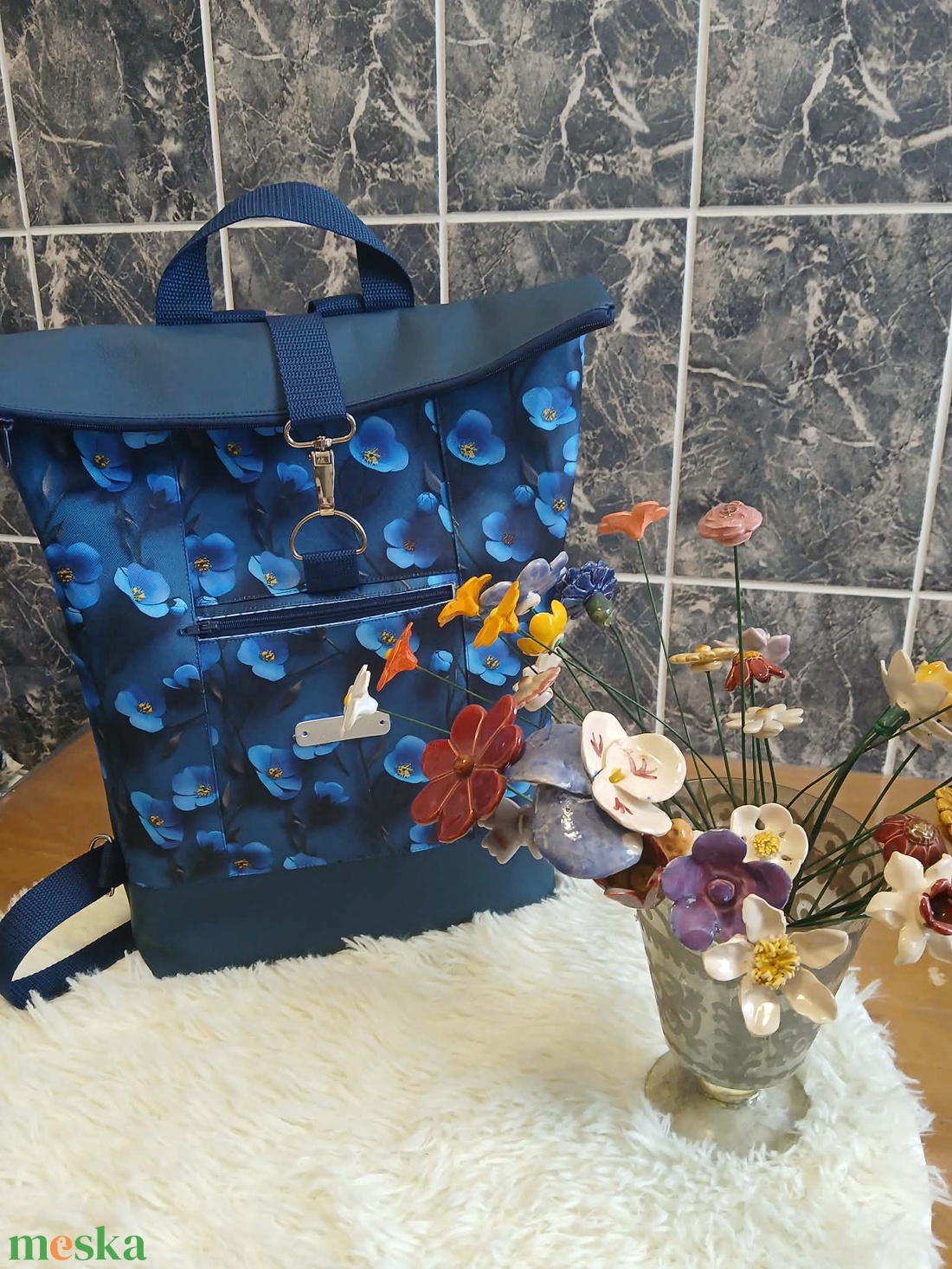 Roll top hátizsák - táska & tok - hátizsák - roll top hátizsák - Meska.hu