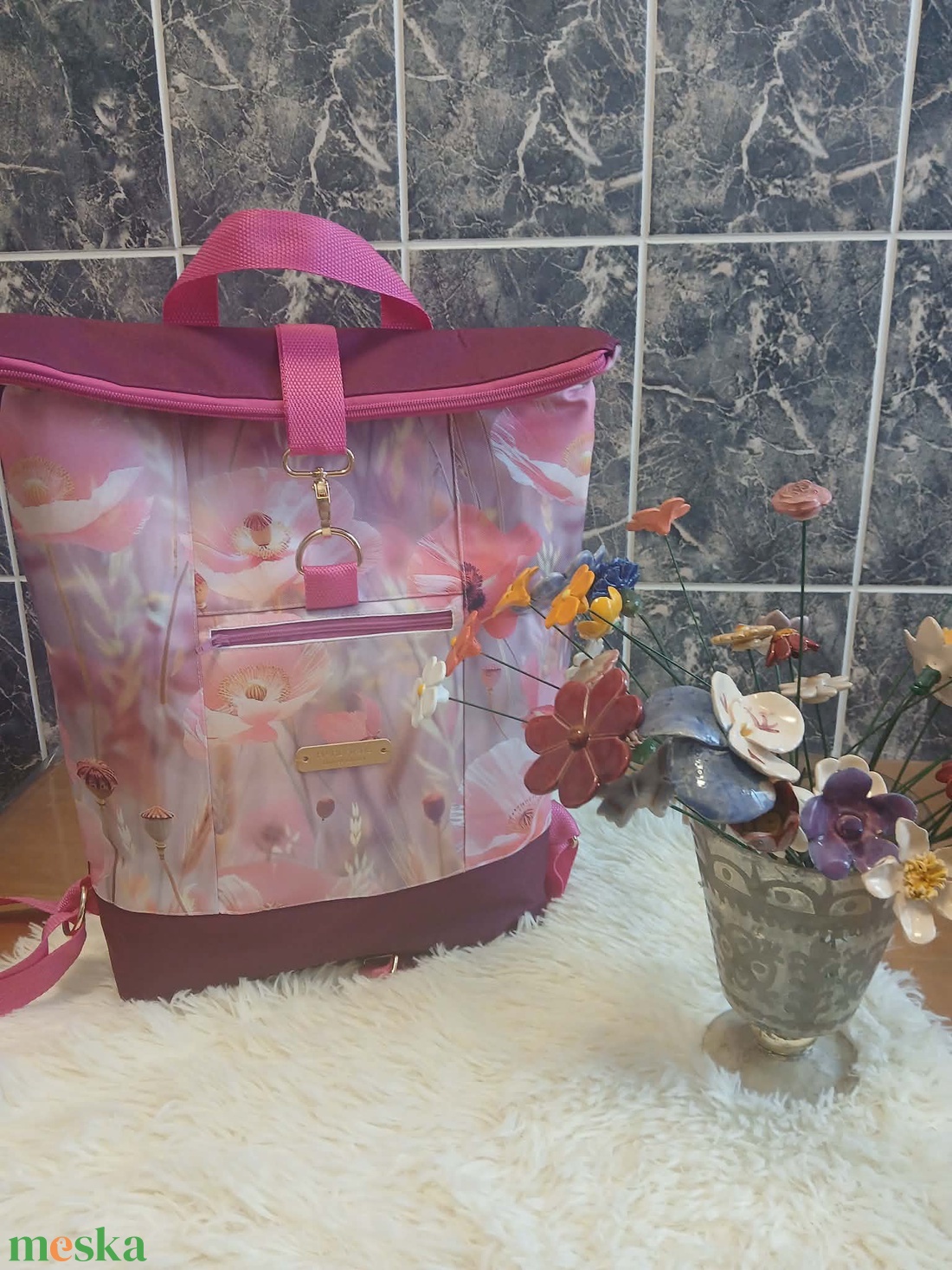 Roll top hátizsák - táska & tok - hátizsák - roll top hátizsák - Meska.hu