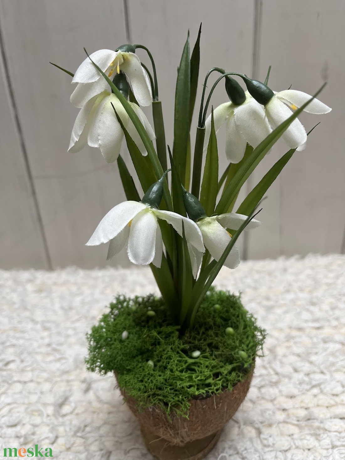 Hóvirágos tavaszi asztaldísz � élethű kézműves dekoráció - otthon & életmód - dekoráció - asztal és polc dekoráció - asztaldísz - Meska.hu