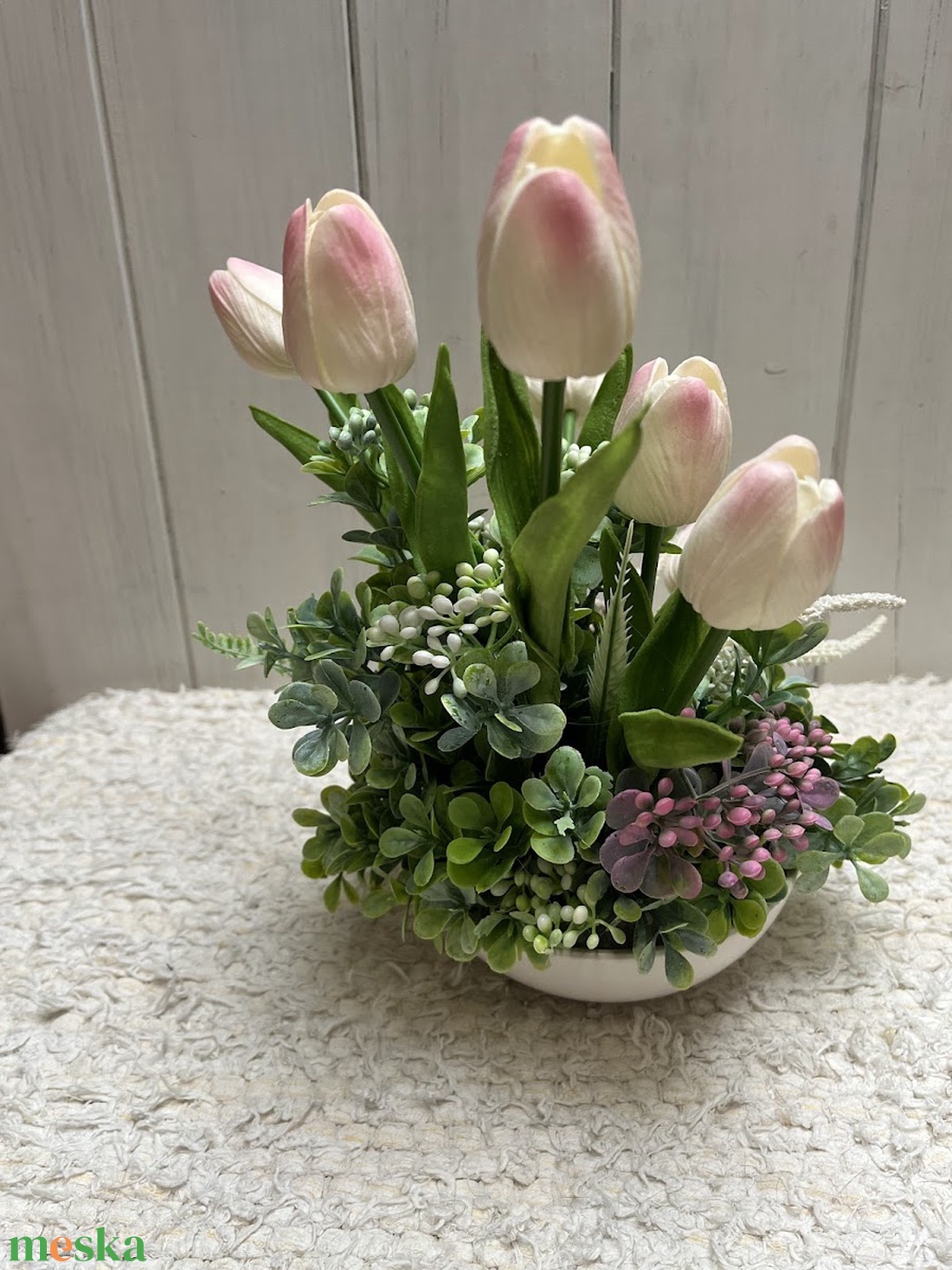 ???? Prémium pasztell tulipános dekorációs tál � kézzel készített exkluzív asztaldísz - otthon & életmód - dekoráció - asztal és polc dekoráció - asztaldísz - Meska.hu