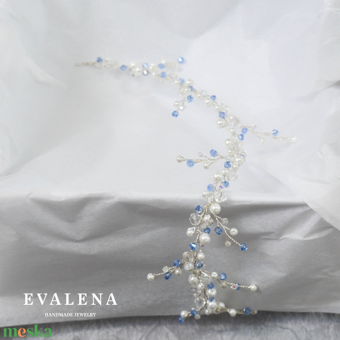 Menyasszonyi fejdísz kék swarovski kristályokkal - esküvő - hajdísz - kontydísz & hajdísz - Meska.hu Menyasszonyi fejdísz kék swarovski kristályokkal - esküvő - hajdísz - kontydísz & hajdísz - Meska.hu