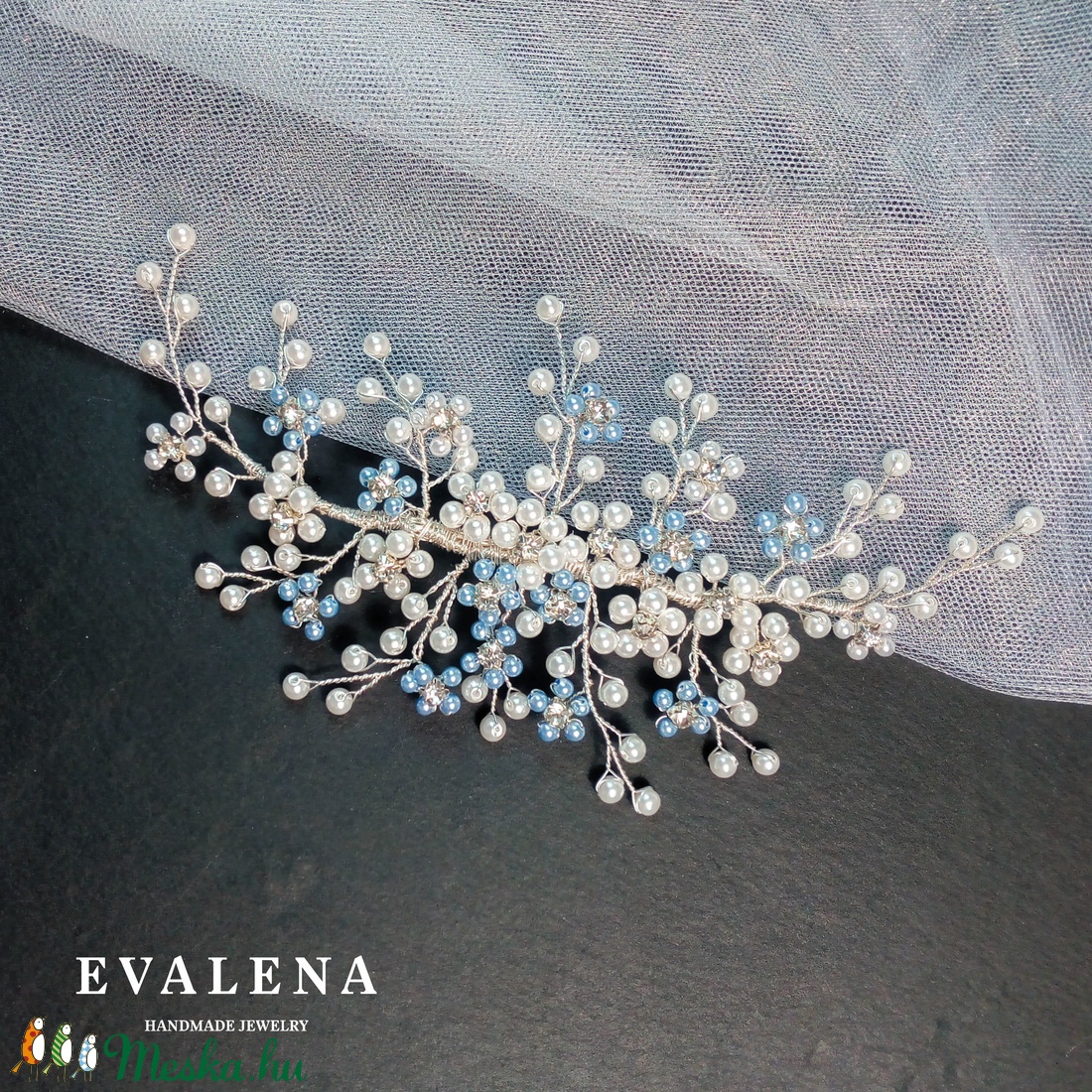 Swarovski gyöngyös kék virágos hajdísz - esküvő - hajdísz - kontydísz & hajdísz - Meska.hu Swarovski gyöngyös kék virágos hajdísz - esküvő - hajdísz - kontydísz & hajdísz - Meska.hu