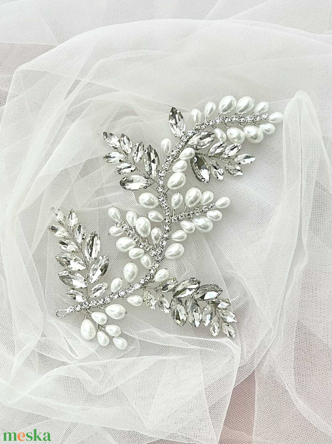 Csepp gyöngyös hajékszer - esküvő - hajdísz - kontydísz & hajdísz - Meska.hu