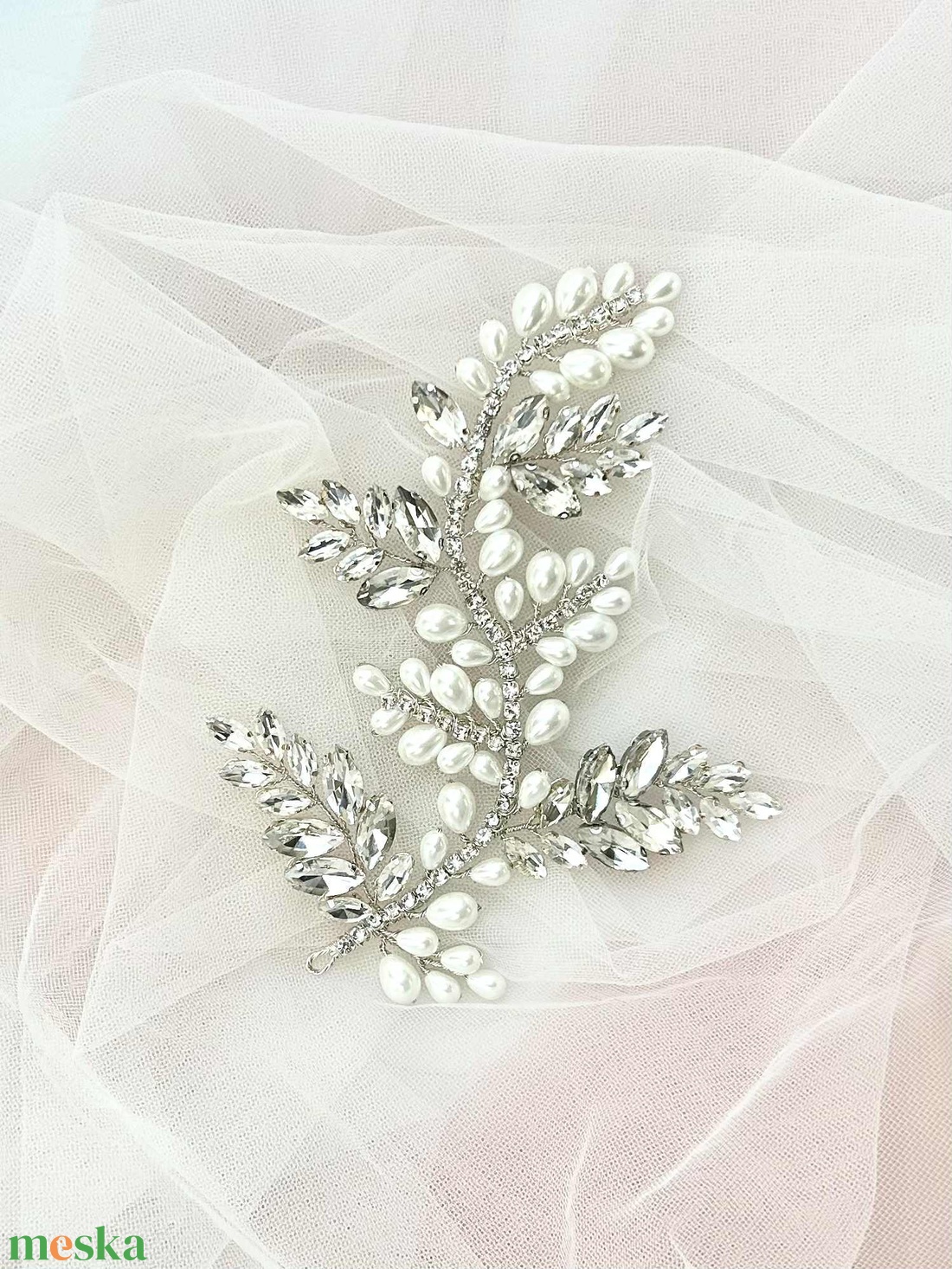 Csepp gyöngyös hajékszer - esküvő - hajdísz - kontydísz & hajdísz - Meska.hu