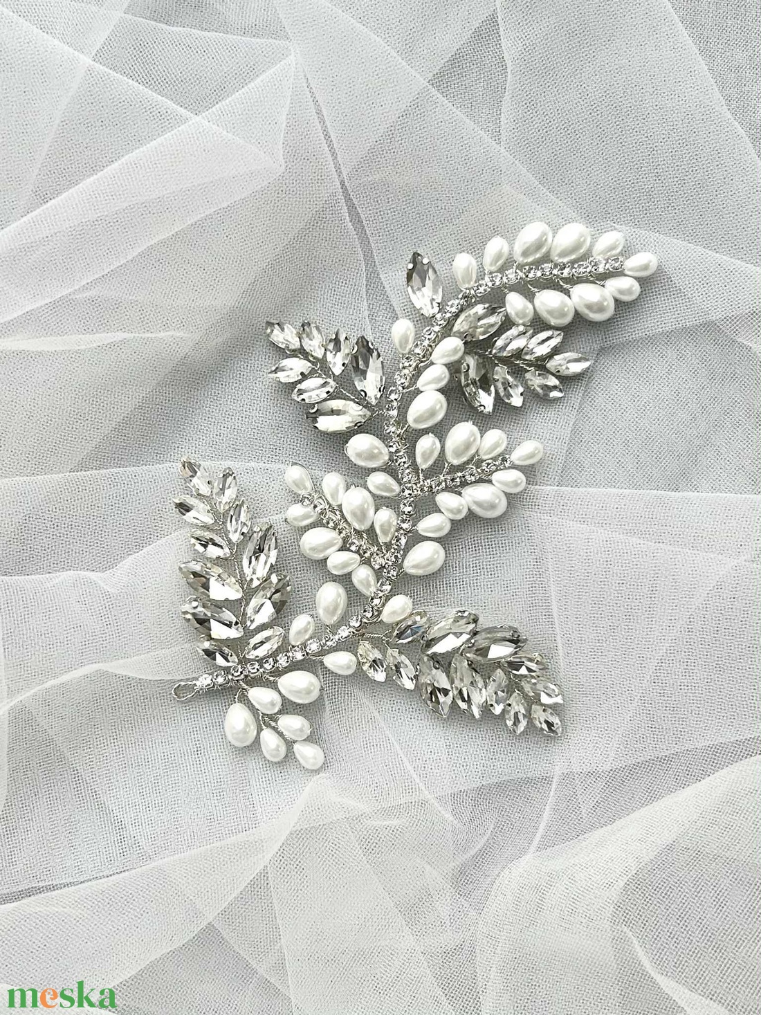 Csepp gyöngyös hajékszer - esküvő - hajdísz - kontydísz & hajdísz - Meska.hu