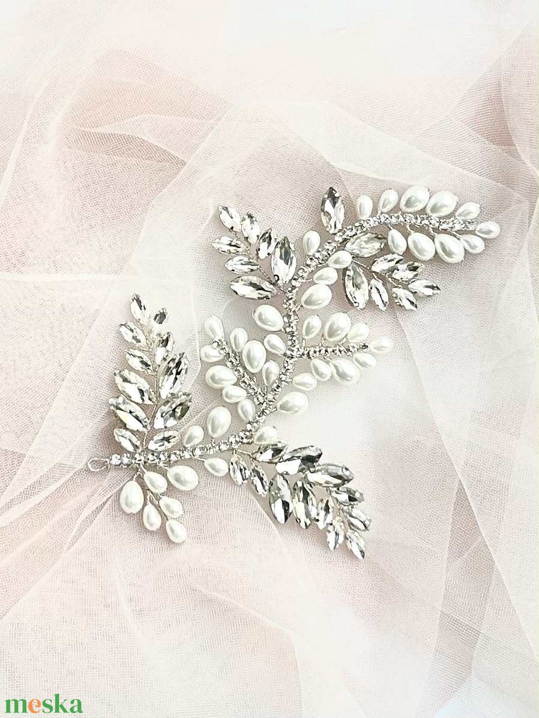 Csepp gyöngyös hajékszer - esküvő - hajdísz - kontydísz & hajdísz - Meska.hu